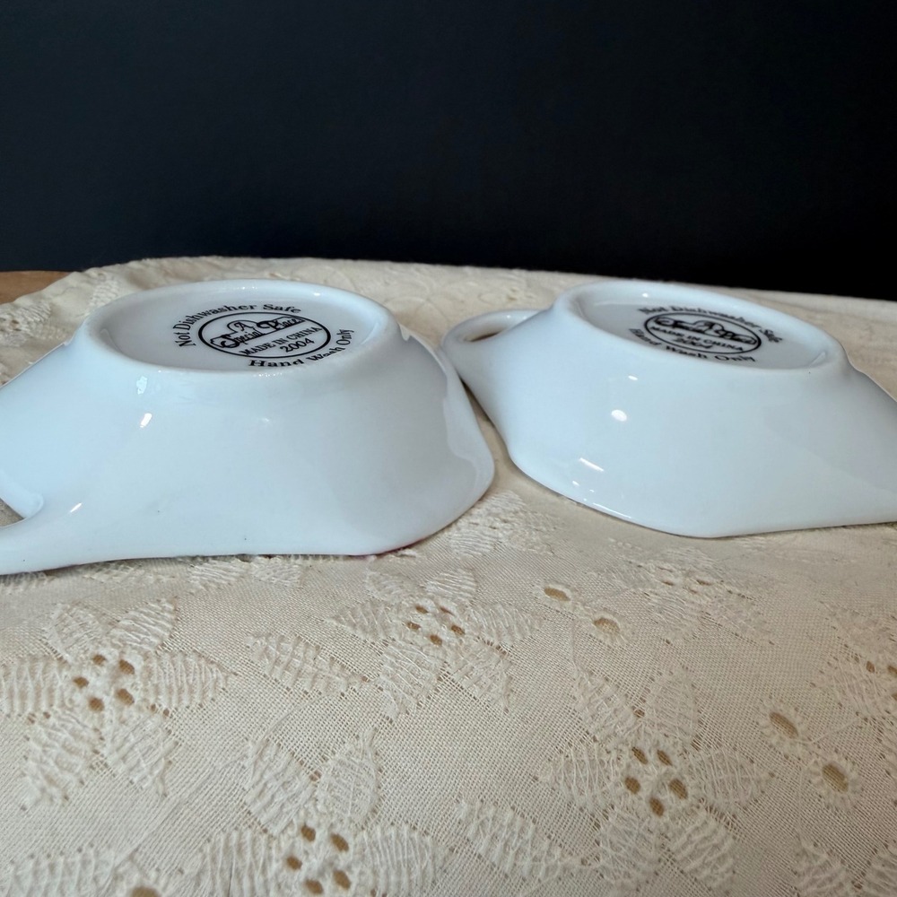 A‎ Special Place Floral Teapot Tea Bag Rest Set of 2 Ceramic Butterfly - Picture 4 of 6